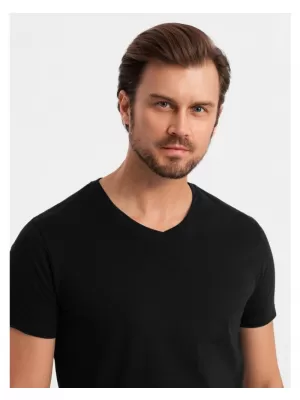 Pánské triko OMBRE OM-TSBS-0233 3X BLACK