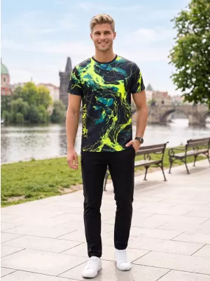 Pánské funkční triko premium ALTISPORT VOJ/ALM071TR01 NAVY-ŽLUTÁ