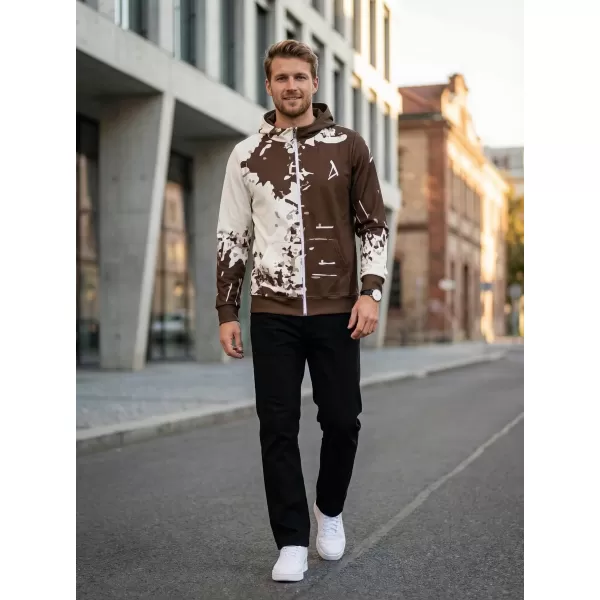  Pánská mikina na zip premium ALTISPORT VOJ/ALM057MI02 HNĚDÁ 