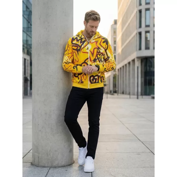  Pánská mikina na zip premium ALTISPORT VOJ/ALM054MI02 ŽLUTÁ 