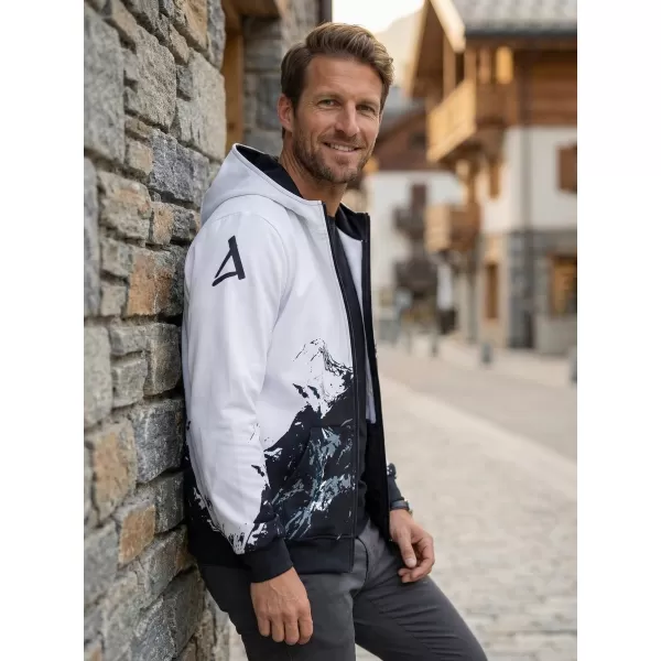  Pánská mikina na zip premium ALTISPORT VOJ/ALM059MI02 BÍLÁ 