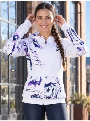 Dámská mikina na zip premium ALTISPORT VOJ/ALW064MI02 BÍLOFIALOVÁ