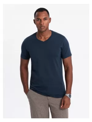 Pánské triko OMBRE OM-TSBS-0233 3X NAVY BLUE