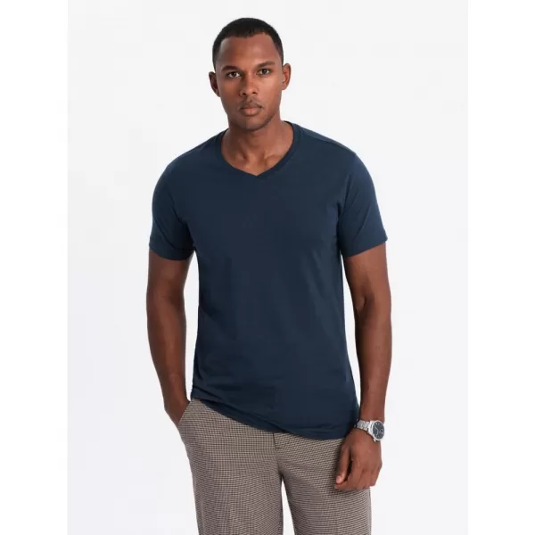  Pánské triko OMBRE OM-TSBS-0233 3X NAVY BLUE 