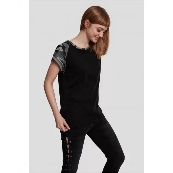  Dámské triko URBAN CLASSICS TB1913 BLACK/DARK CAMO 