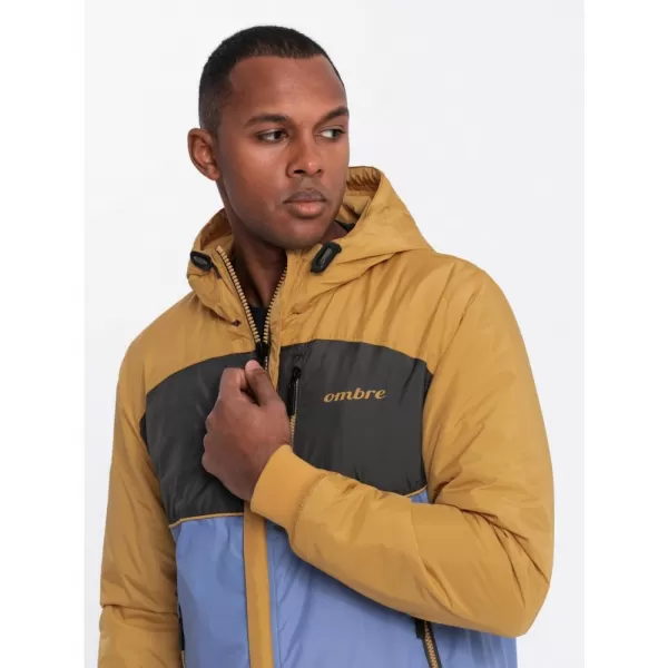  Pánská bunda OMBRE C447 BLUE/DARK GREY/MUSTARD 