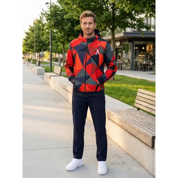  Pánská mikina na zip premium ALTISPORT VOJ/ALM007MI02 ČERVENÁ 
