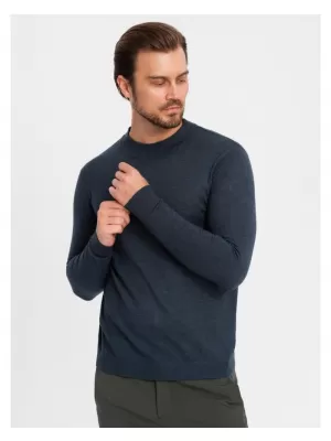 Pánský svetr OMBRE OM-SWTN-0125 NAVY BLUE