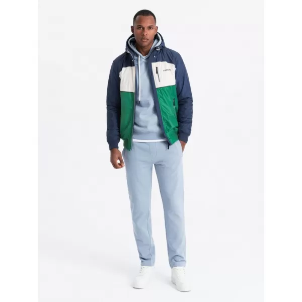  Pánská bunda OMBRE C447 GREEN/WHITE/NAVY BLUE 