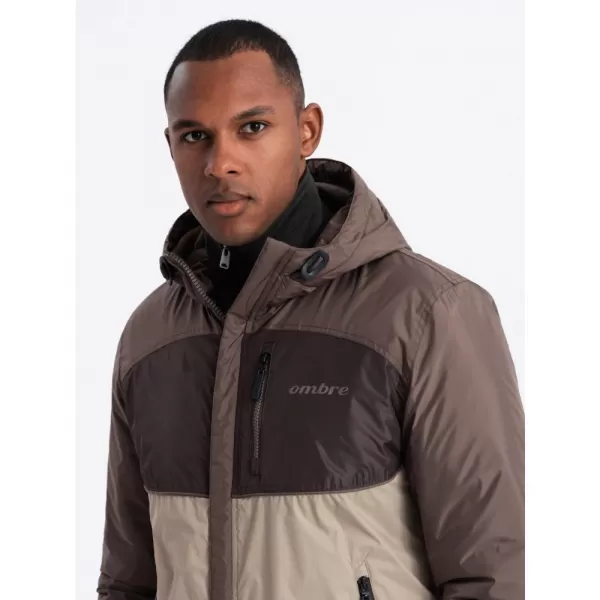  Pánská bunda OMBRE C447 BEIGE/BROWN 