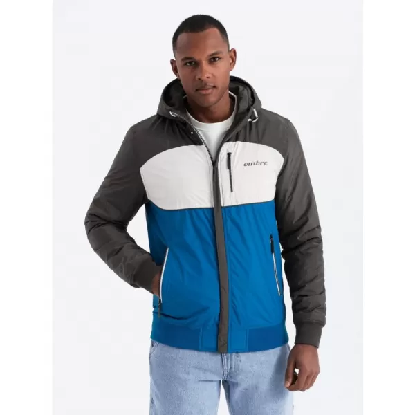  Pánská bunda OMBRE C447 BLUE/WHITE/NAVY BLUE 