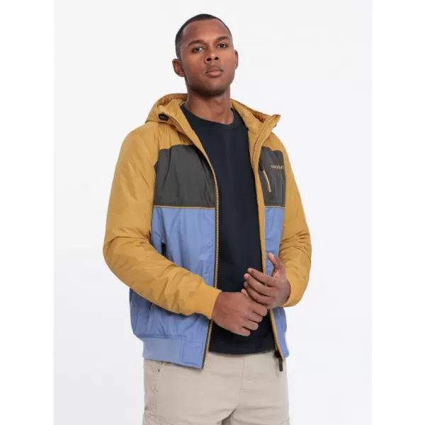  Pánská bunda OMBRE C447 BLUE/DARK GREY/MUSTARD 