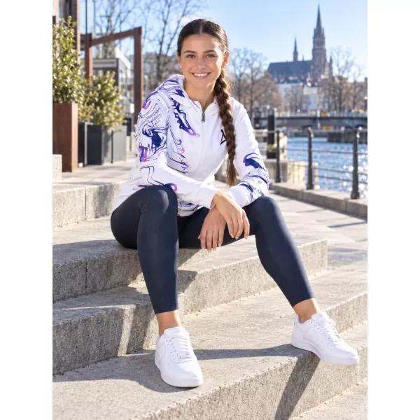  Dámská mikina na zip premium ALTISPORT VOJ/ALW064MI02 BÍLOFIALOVÁ 