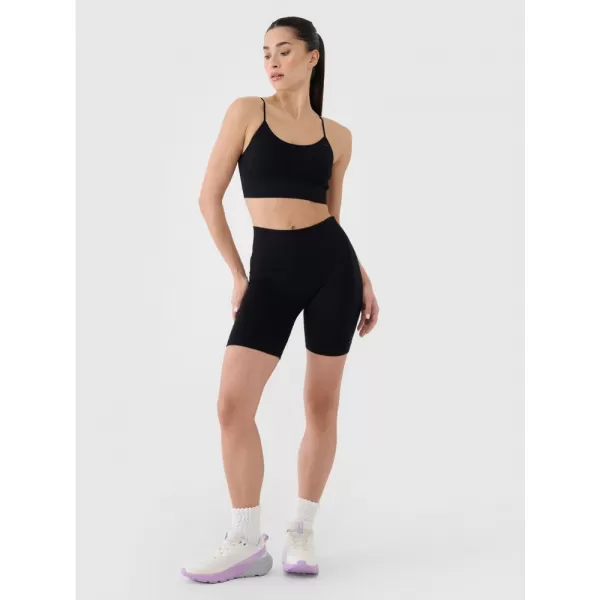  Dámské krátké legíny 4F 4FWSS25TFSTF014 DEEP BLACK 