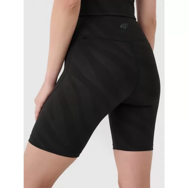  Dámské krátké legíny 4F 4FWSS25TFSTF016 DEEP BLACK 