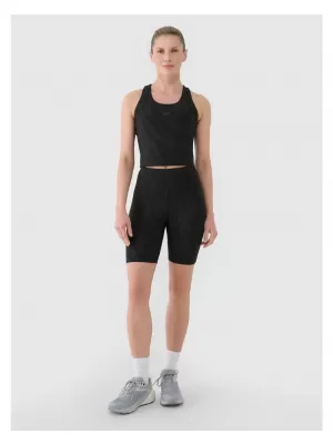 Dámské krátké legíny 4F 4FWSS25TFSTF016 DEEP BLACK