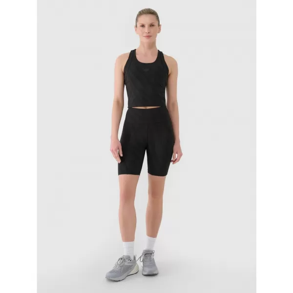  Dámské krátké legíny 4F 4FWSS25TFSTF016 DEEP BLACK 