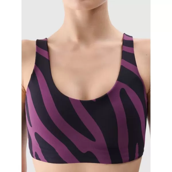  Dámská podprsenka 4F 4FWSS25USBAF165 DARK VIOLET ALLOVER 