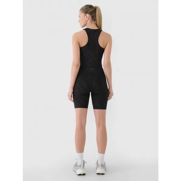  Dámské krátké legíny 4F 4FWSS25TFSTF016 DEEP BLACK 