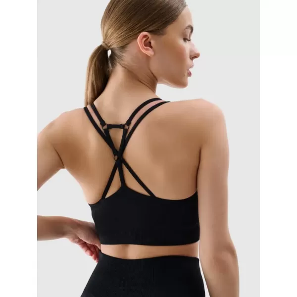  Dámská podprsenka 4F 4FWSS25USBAF166 DEEP BLACK 