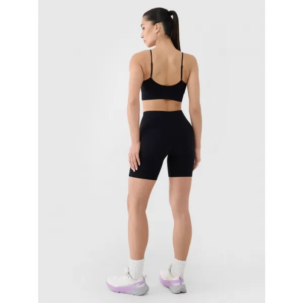  Dámské krátké legíny 4F 4FWSS25TFSTF014 DEEP BLACK 