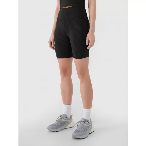  Dámské krátké legíny 4F 4FWSS25TFSTF016 DEEP BLACK 