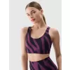Dámská podprsenka 4F 4FWSS25USBAF165 DARK VIOLET ALLOVER