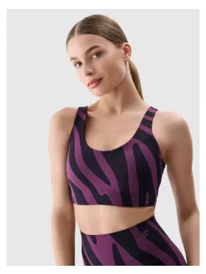 Dámská podprsenka 4F 4FWSS25USBAF165 DARK VIOLET ALLOVER