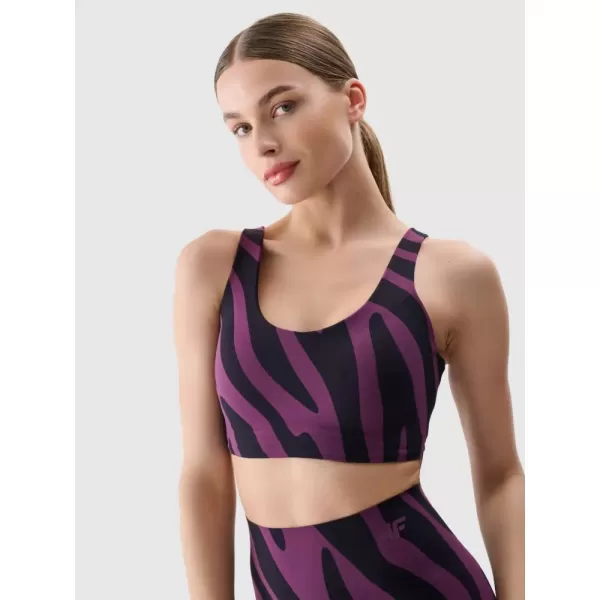  Dámská podprsenka 4F 4FWSS25USBAF165 DARK VIOLET ALLOVER 