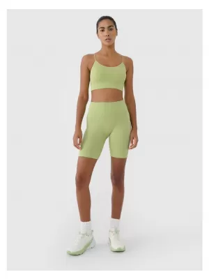 Dámské krátké legíny 4F 4FWSS25TFSTF014 LIGHT GREEN