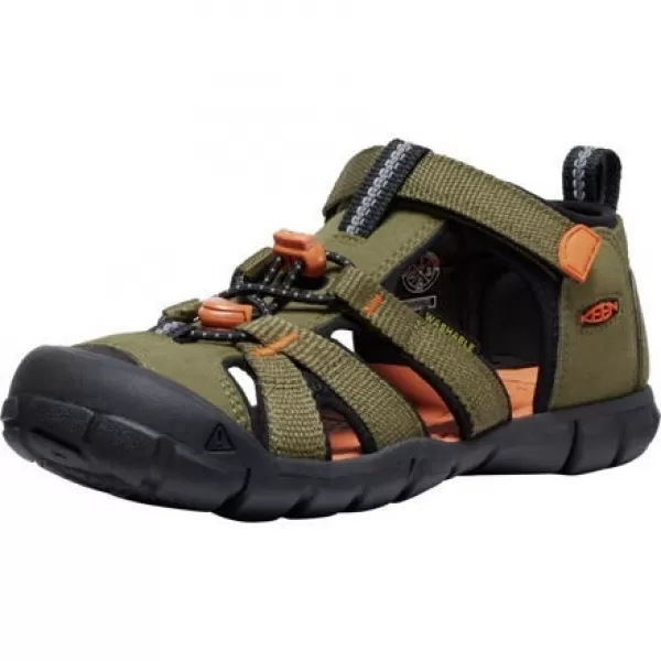  Dětské sandály KEEN SEACAMP II CNX YOUTH DARK OLIVE/GOLD FLAME 