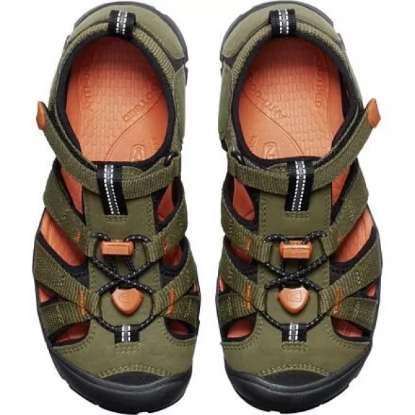  Dětské sandály KEEN SEACAMP II CNX YOUTH DARK OLIVE/GOLD FLAME 