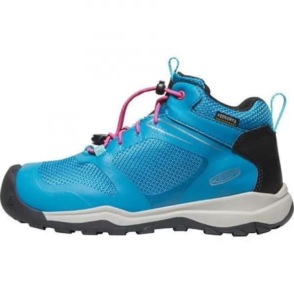  Dětské boty KEEN WANDURO MID WP YOUTH FJORD BLUE/FUCHSIA PURPLE 