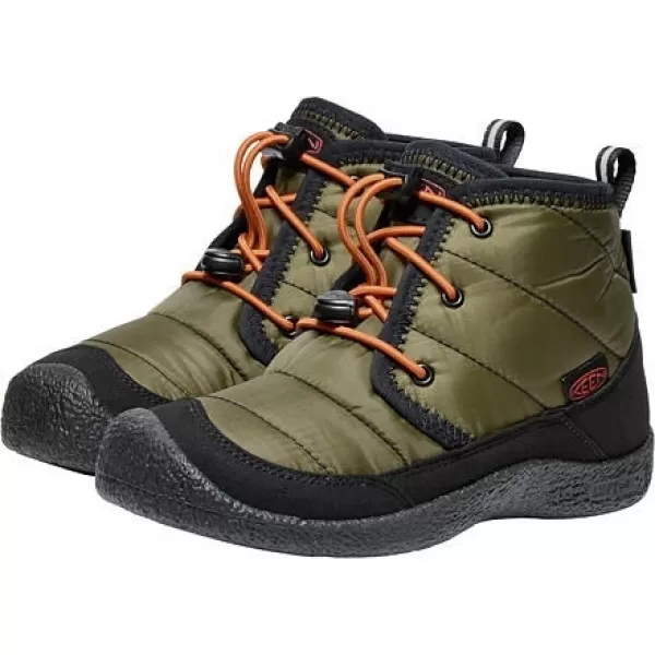 Dětské boty KEEN HOWSER II CHUKKA WP YOUTH DARK OLIVE/GOLD FLAME 