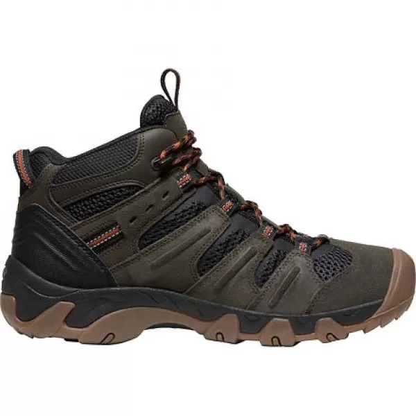  Panské boty KEEN HEADOUT MID WP BLACK OLIVE/FOSSIL ORANGE 