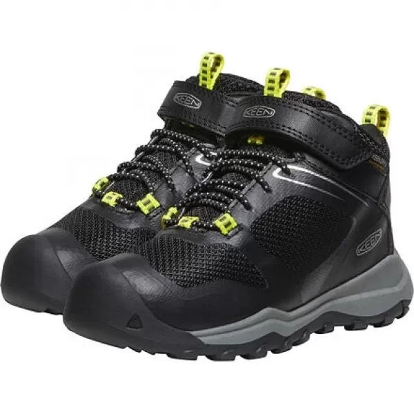  Dětské boty KEEN WANDURO MID WP BLACK/SILVER 