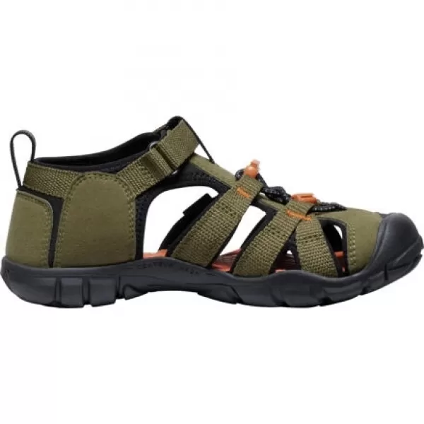  Dětské sandály KEEN SEACAMP II CNX YOUTH DARK OLIVE/GOLD FLAME 