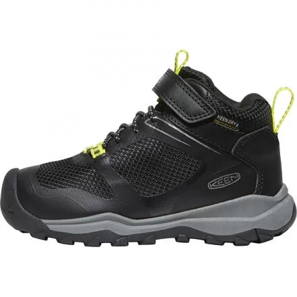  Dětské boty KEEN WANDURO MID WP BLACK/SILVER 