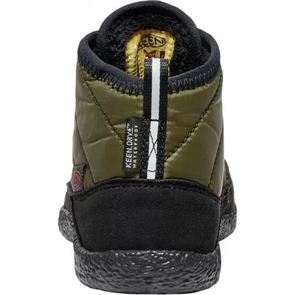  Dětské boty KEEN HOWSER II CHUKKA WP DARK OLIVE/GOLD FLAME 