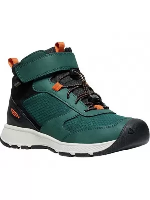 Dětské boty KEEN SKUA MID WP YOUTH PONDEROSA PINE/GOLD FLAME