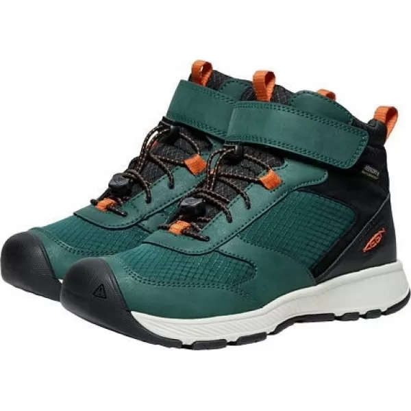  Dětské boty KEEN SKUA MID WP YOUTH PONDEROSA PINE/GOLD FLAME 