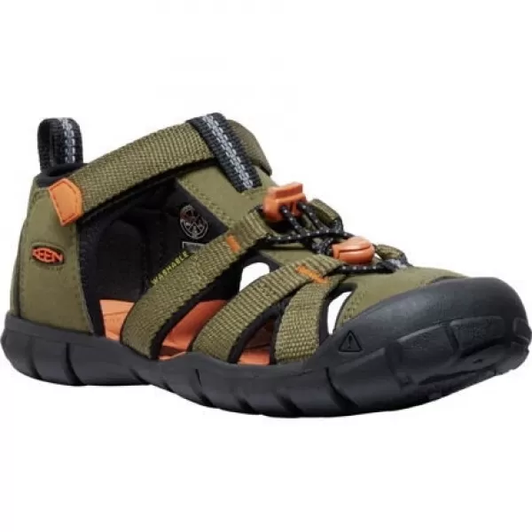  Dětské sandály KEEN SEACAMP II CNX YOUTH DARK OLIVE/GOLD FLAME 