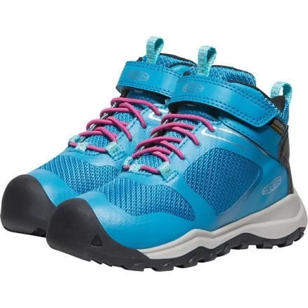  Dětské boty KEEN WANDURO MID WP FJORD BLUE/FUCHSIA PURPLE 
