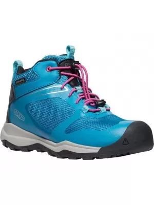 Dětské boty KEEN WANDURO MID WP YOUTH FJORD BLUE/FUCHSIA PURPLE