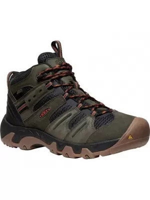 Panské boty KEEN HEADOUT MID WP BLACK OLIVE/FOSSIL ORANGE