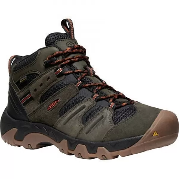  Panské boty KEEN HEADOUT MID WP BLACK OLIVE/FOSSIL ORANGE 