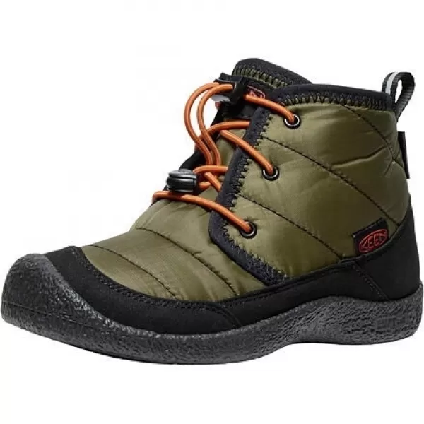  Dětské boty KEEN HOWSER II CHUKKA WP YOUTH DARK OLIVE/GOLD FLAME 