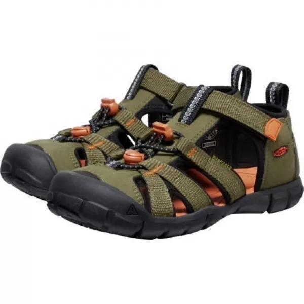  Dětské sandály KEEN SEACAMP II CNX YOUTH DARK OLIVE/GOLD FLAME 