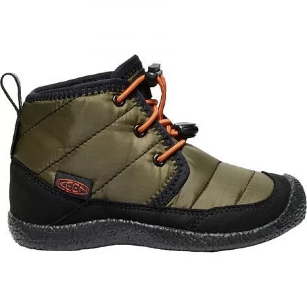  Dětské boty KEEN HOWSER II CHUKKA WP DARK OLIVE/GOLD FLAME 
