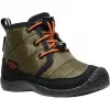 Dětské boty KEEN HOWSER II CHUKKA WP DARK OLIVE/GOLD FLAME